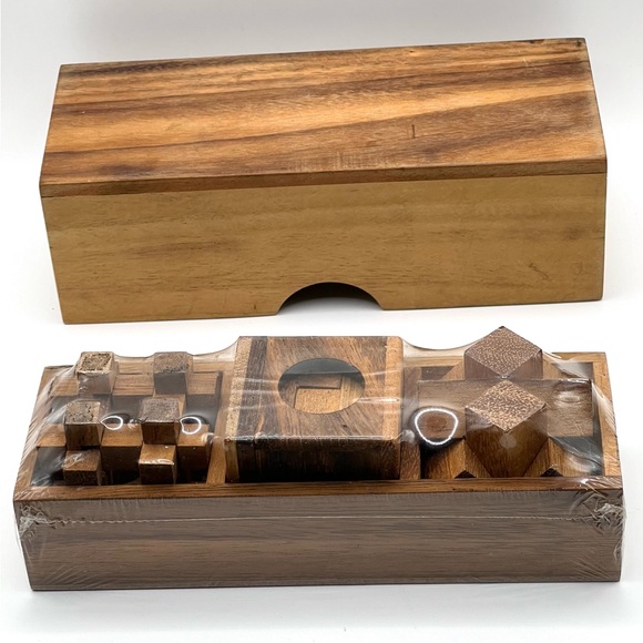 Wooden Puzzle Box Set 3 Games Challenging Brain Teasers 3D Puzzles for Adults - Picture 9 of 9